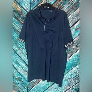 Men's Navy Polo Shirt Perry Ellis Navy Blue Shirt Sleeve Polo Size 2XLarge EPC